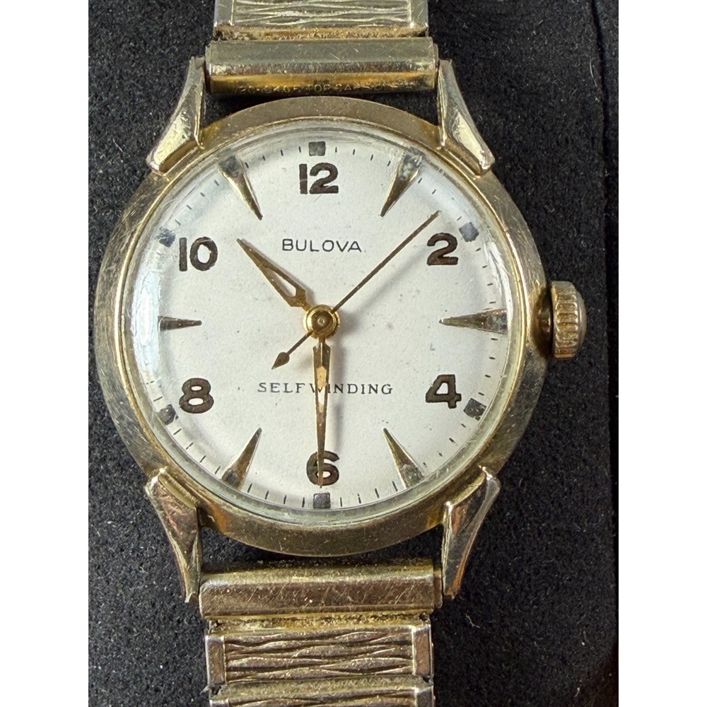 1956 Bulova Clipper Automatic Watch 31mm Gold Tone Vintage Mens RUNNING